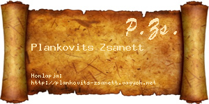 Plankovits Zsanett névjegykártya